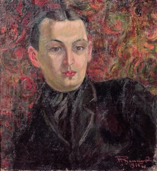 Portret van de kunstenaar Alexander Rodchenko (1891-1956) 1915